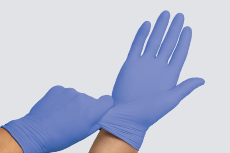 Nitrile exam gloves